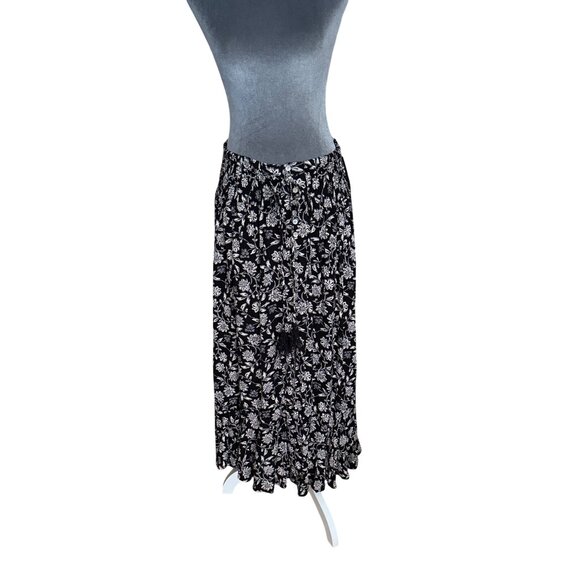 Rachel Zoe Black & White Floral Button-Down Maxi Skirt - Picture 5 of 7